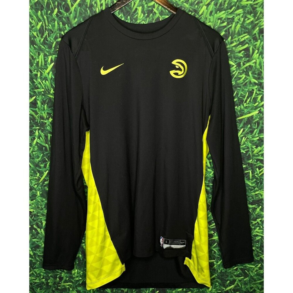 Atlanta Hawks NBA Basketball Nike Dri-Fit Black Men’s Large Long Sleeve Shirt